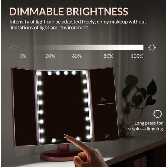 Makeup Mirror with Lights 22 Led Vanity Mirror with 2X/3X Magnification - White - Picture 7 of 8